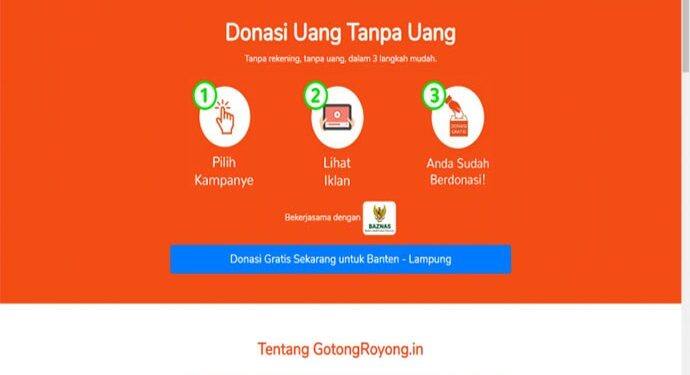 Gotongroyong.in Platform Donasi Tanpa Uang