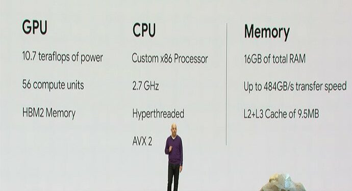 AMD Radeon Tenagai Google Stadia