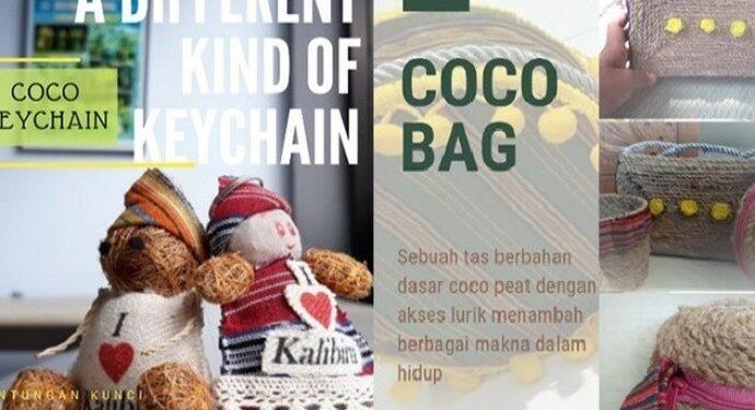 Limbah Sabut Kelapa Disulap Jadi Cinderamata