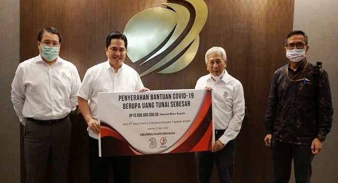 Tri Indonesia Donasikan Rp 10 Miliar untuk Bantu Mitigasi Covid-19