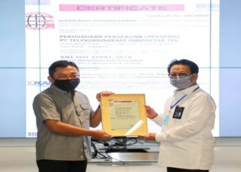 Terapkan Sistem Manajemen Anti Penyuapan, Telkom Peroleh Sertifikat ISO 37001:2016