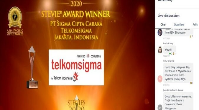 Telkomsigma Raih Penghargaan Internasional Asia Pacific Stevie® Awards 2020