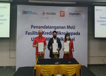 Telkomsel Gandeng Bank Mandiri dan LinkAja Hadirkan Kredit Usaha Bagi UMKM,