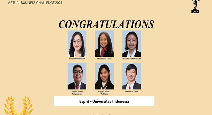 Tim UI Sapu Bersih Juara Nasional ICAEW 2021