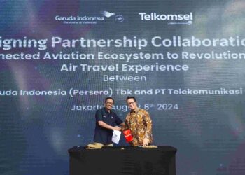 Sinergi Garuda Indonesia dan Telkomsel Perkuat Ekosistem Digital Industri Aviasi