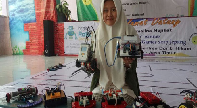 Santriwati Indonesia Raih Medali Emas di Osaka Robotik Games 2017