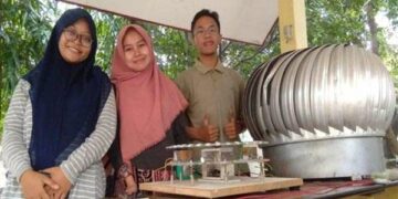 Mahasiswa Unair Buat Mesin Kapal Bertenaga Listrik Kincir Angin
