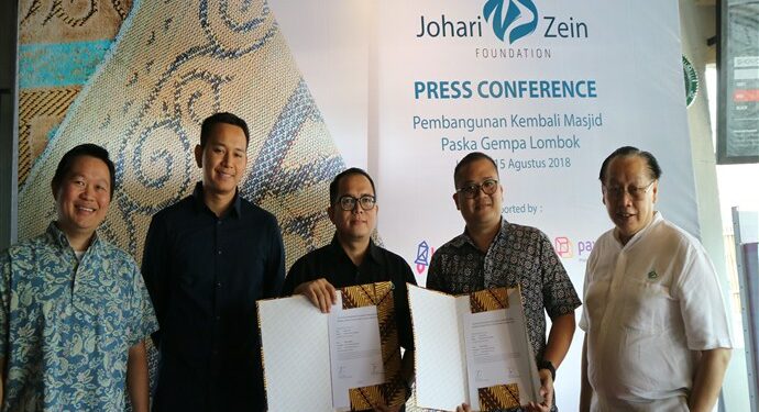 Johari Zein Foundation Didukung Startup Bantu Pembangunan Masjid di Lombok