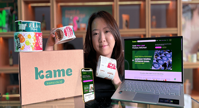 KAME Bantu UMKM Cetak Stiker Label Usaha Lebih Cepat dan Mudah Melalui Platform Online