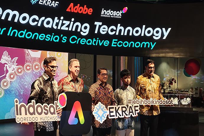 Peluncuran program monetisasi kreator berbasis AI dari Adobe berkolaborasi dengan Indosat dan Kemenekraf. (Foto: stevywidia/youngster.id)