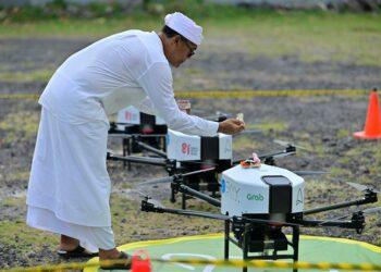 Uji Coba Pengiriman Makanan Drone Bali
